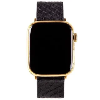 Black Python Apple Watch 9 Strap Front