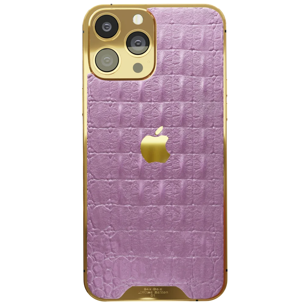 Pink Croc Leather iPhone 14 Pro Pro Max