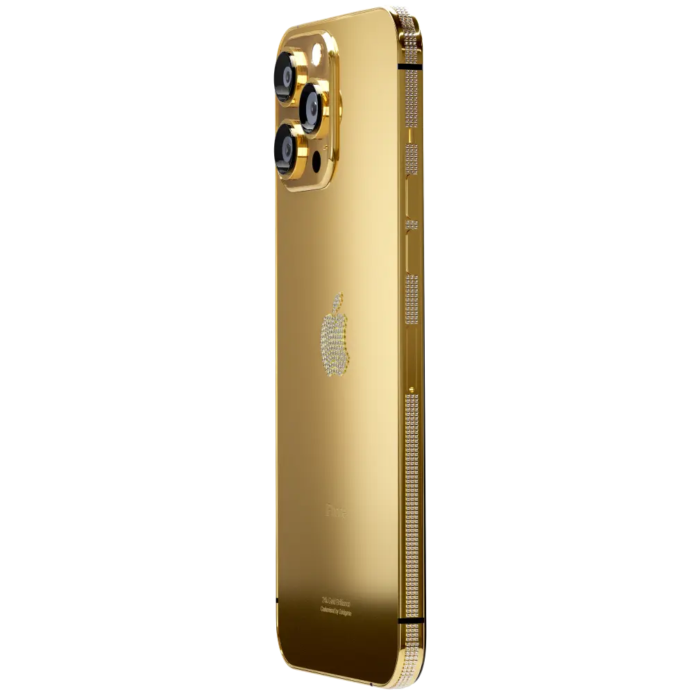 Gold iPhone 14 ProPro Max Crystal Bezel Logo