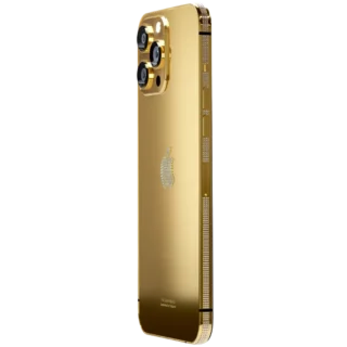 24K Gold, Rose Gold & Platinum iPhone 14 Pro/Pro Max with Diamond Logo/Bezel