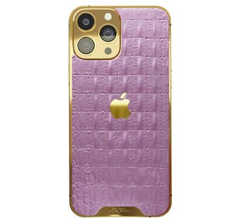Pink Croc Leather iPhone 15