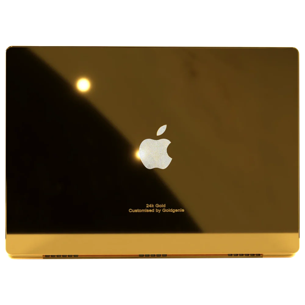 24k Gold MacBook Pro 16 inch Diamond Logo