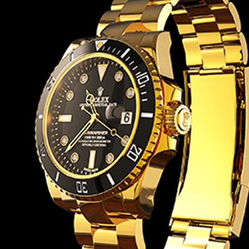 rolex zoomed face black